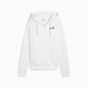 Chandail à capuchon en tissu bouclette confortable à fermeture éclair entière Essentials Small avec logo n<sup>o</sup> 1 Femme, PUMA White, extralarge